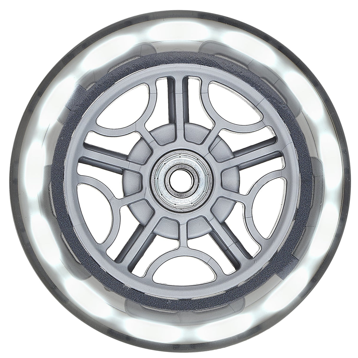 Globber 121mm White Light-Up Wheel Pair for GoUp/Junior/Primo/Elite/Master/Flow