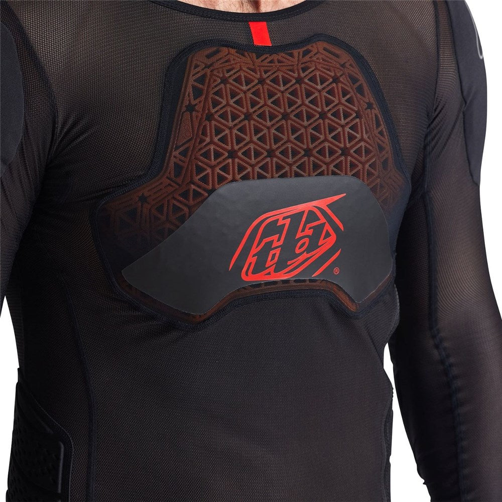 Troy Lee Designs STAGE GHOST D30 LS BASELAYER BLACK SIDE FRONT