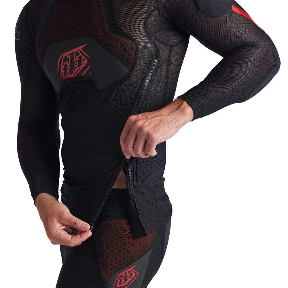 Troy Lee Designs STAGE GHOST D30 LS BASELAYER BLACK SIDE ZIPPER