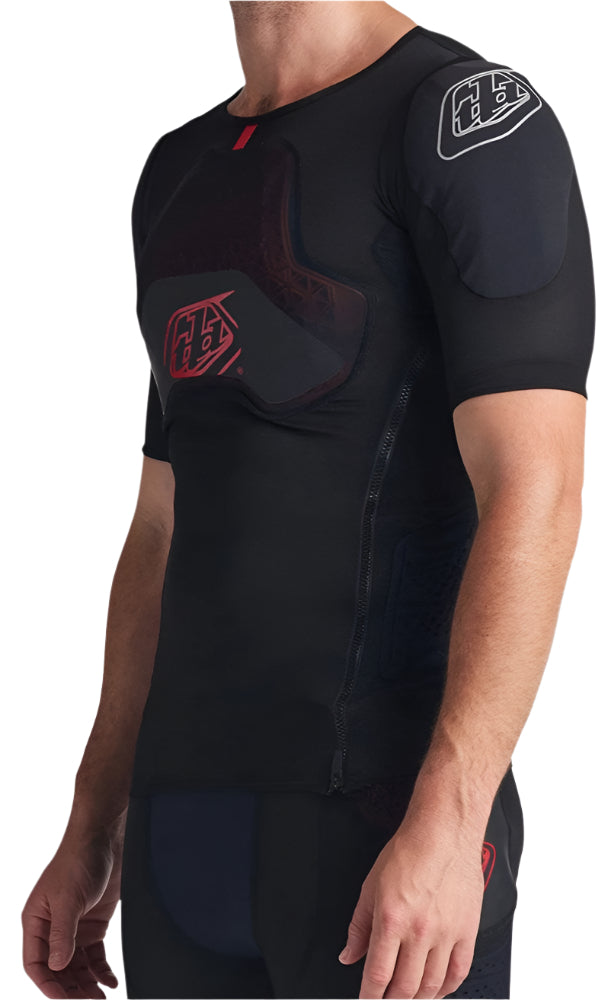 Troy Lee Designs STAGE GHOST D30 SS BASELAYER BLACK SIDE FRONT FACING MODEL