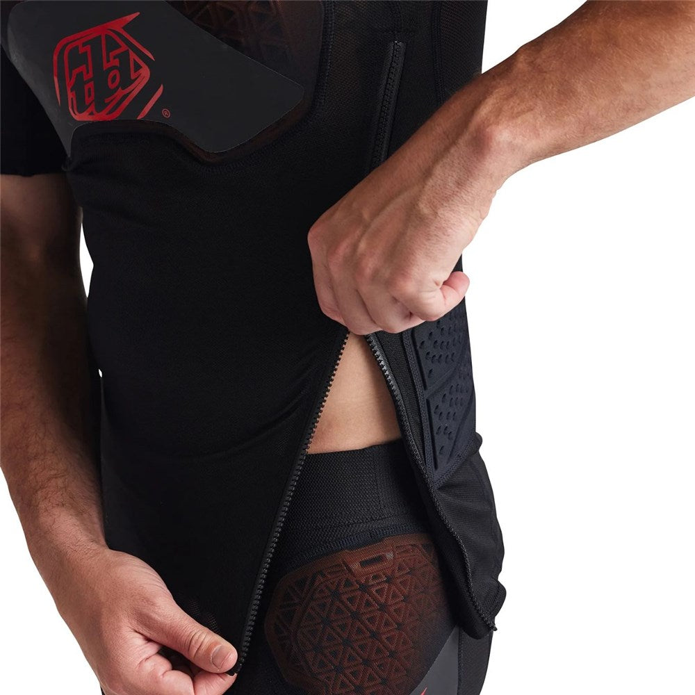 Troy Lee Designs STAGE GHOST D30 SS BASELAYER BLACK SIDE ZIPPER