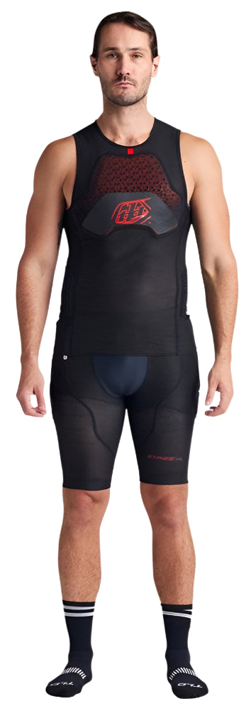 Troy Lee Designs STAGE GHOST D30 SHORT BASELAYER BLACK FRONT