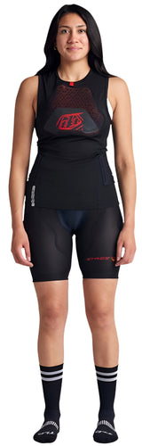Troy Lee Designs STAGE GHOST D30 SHORT BASELAYER BLACK FRONT FACING MODEL