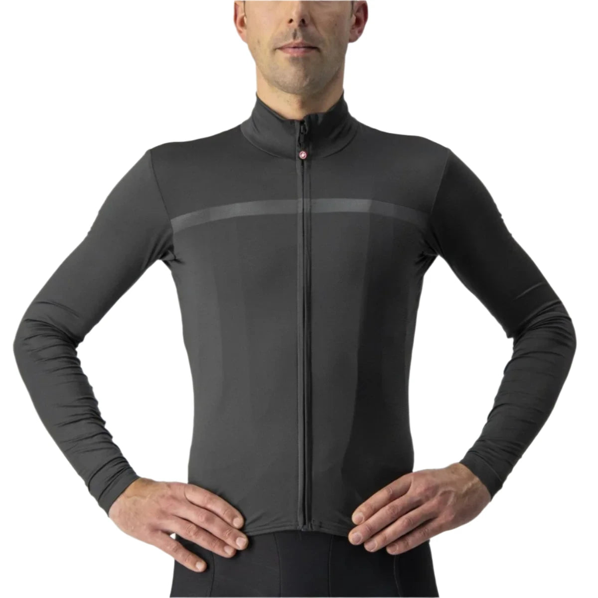 CASTELLI PRO THERMAL MID JERSEY DARK GREY FRONT