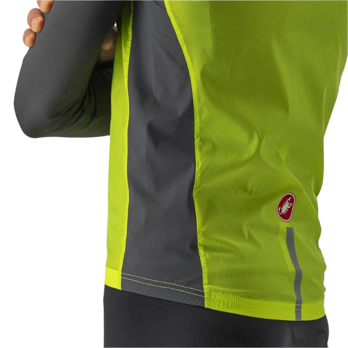 CASTELLI SQUADRA STRETCH VEST ELECTRIC LIME/DARK GRAY BACK