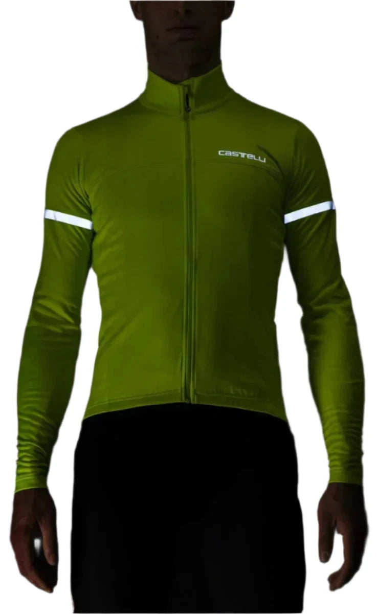 CASTELLI FONDO JERSEY ELECTRIC LIME/SILVER REFLEX FRONT