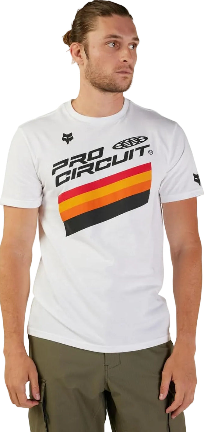 Fox PRO CIRCUIT Short Sleeve PREM TEE Optic White FRONT FACING MODEL