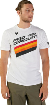Fox PRO CIRCUIT Short Sleeve PREM TEE Optic White FRONT FACING MODEL