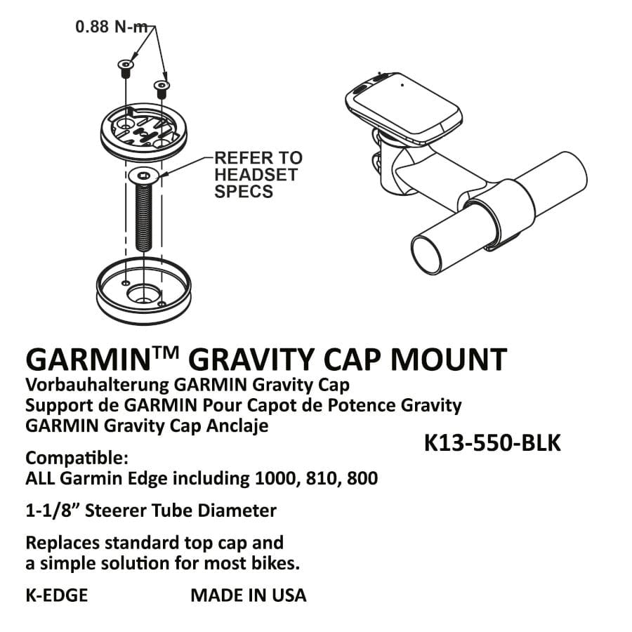 K-Edge Gravity Mount For Garmin - Black