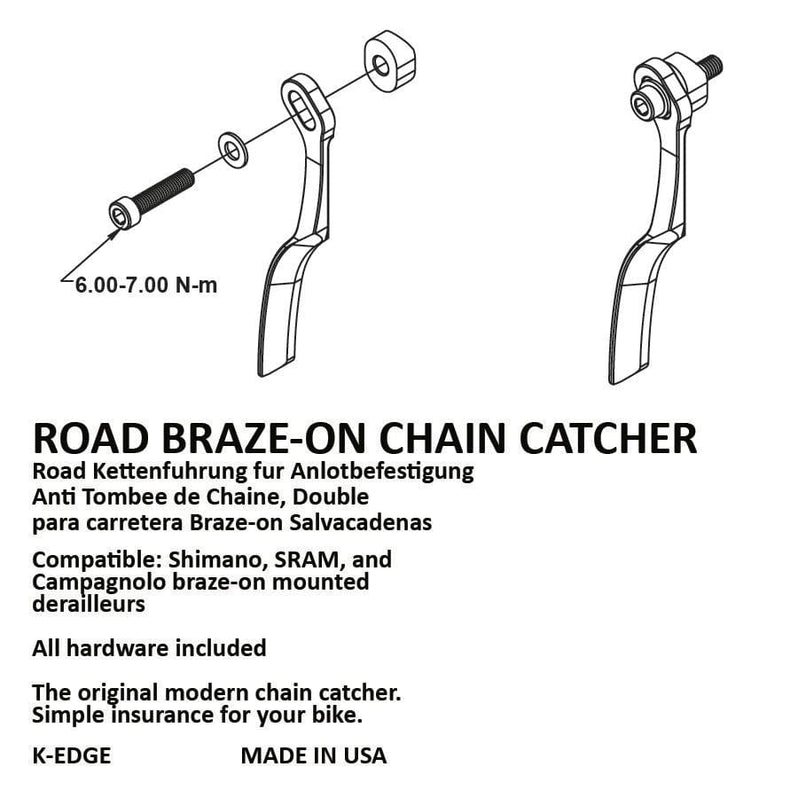 K-Edge Braze-On Road Chain Catcher - Black