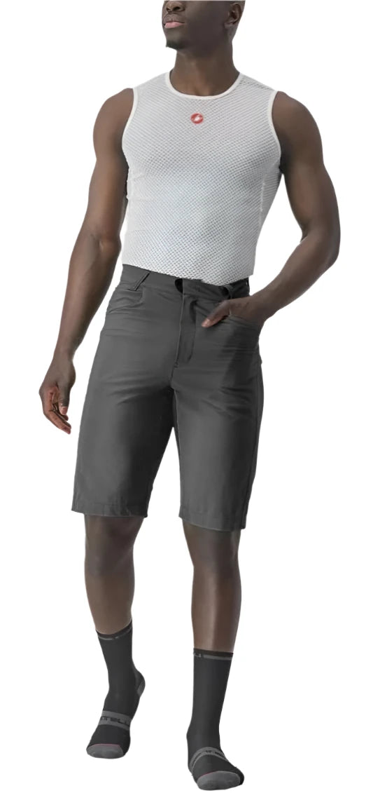 CASTELLI UNLIMITED BAGGY SHORT DARK GRAY/BLACK FRONT