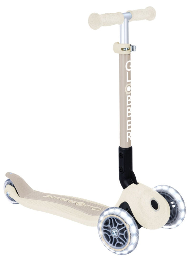 Globber Ecologic Junior Foldable Scooter with Lights - Coconut