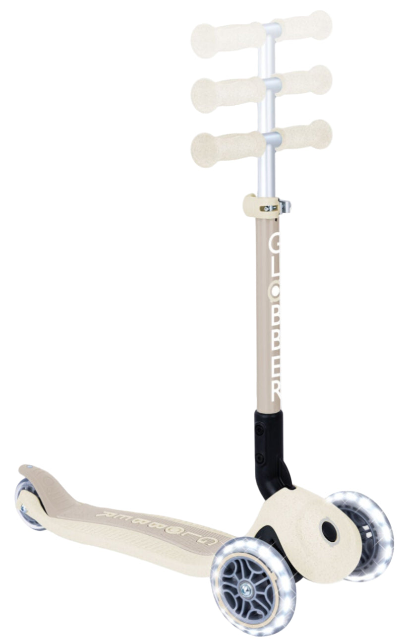 Globber Ecologic Junior Foldable Scooter with Lights - Coconut