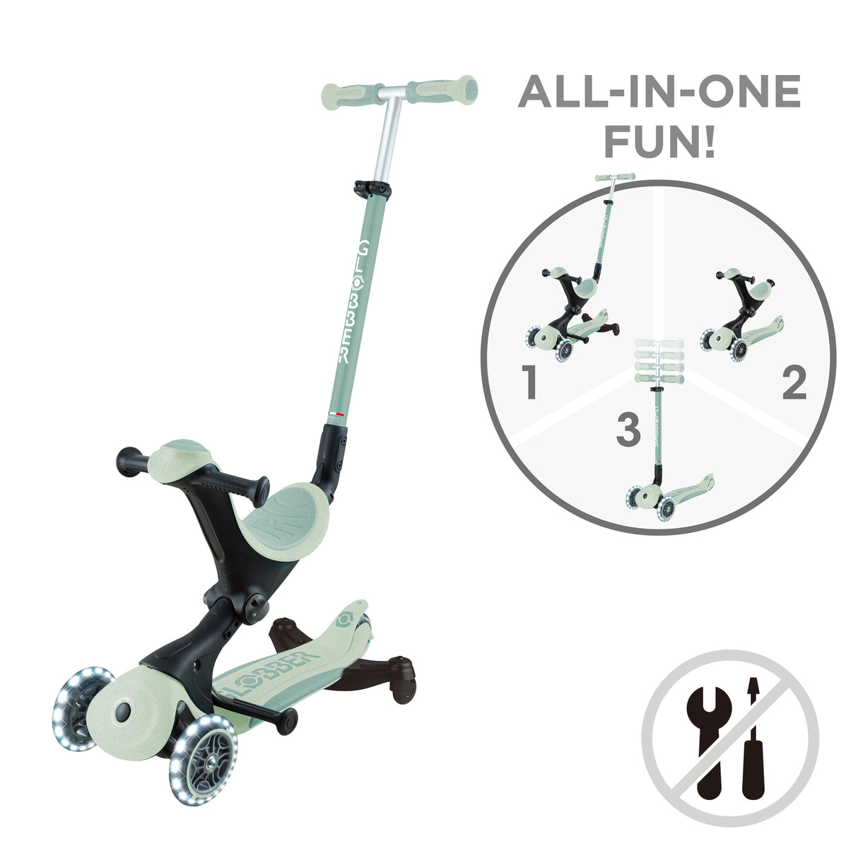 Globber Go Up Deluxe Ecologic 360 - Pistachio