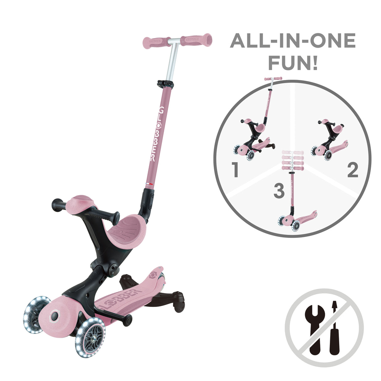 Globber Go Up Deluxe Ecologic 360 - Berry