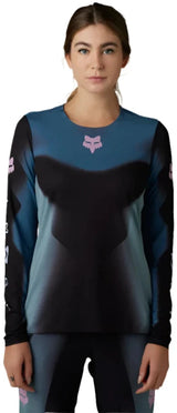 Fox WOMENS FLEXAIR LS JERSEY TS57 - Black Front Facing Model