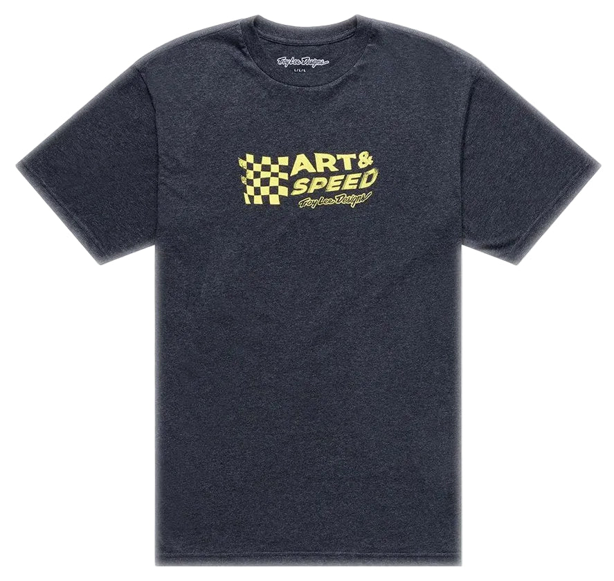 Troy Lee Designs Short Sleeve Tee Finish Line Black Heather FRONT