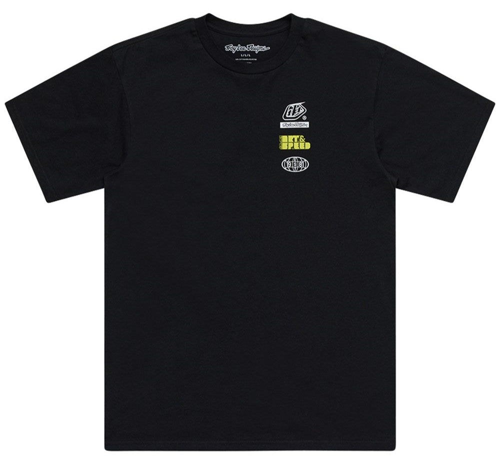 Troy Lee Designs SHORT SLEEVE TEE OVERLOAD BLACK FRONT