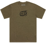 Troy Lee Designs SHORT SLEEVE TEE BADGE OLIVE HEATHER FRONT