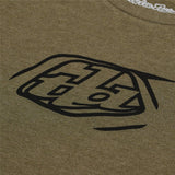 Troy Lee Designs SHORT SLEEVE TEE BADGE OLIVE HEATHER FRONT PRINT