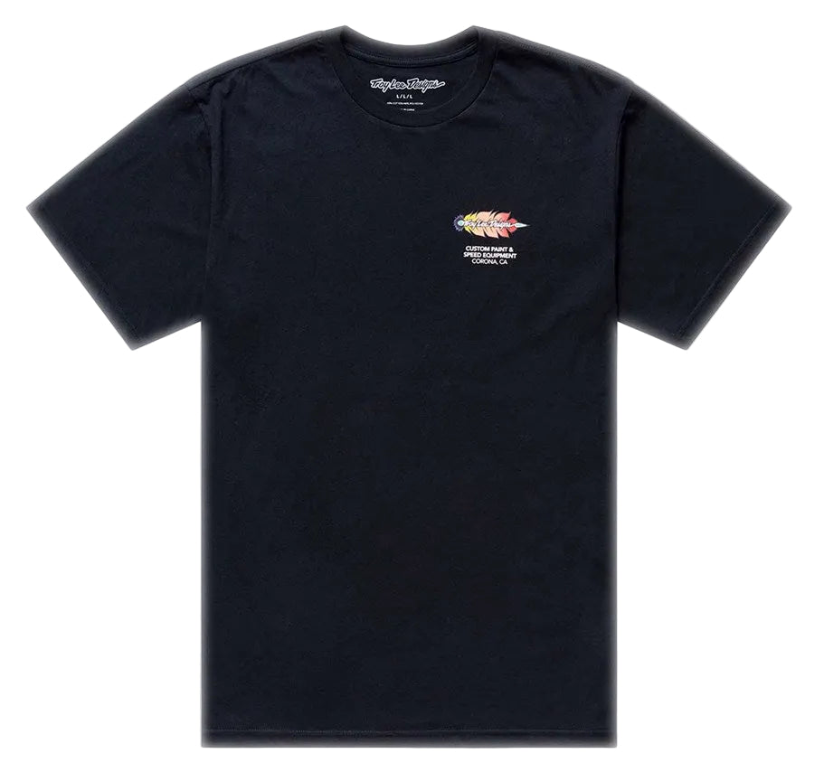 Troy Lee Designs Short Sleeve Tee Feather Black / Black FRONT