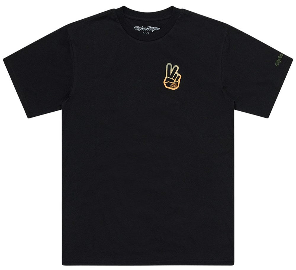 Troy Lee Designs SHORT SLEEVE TEE PEACE OUT BLACK FRONT