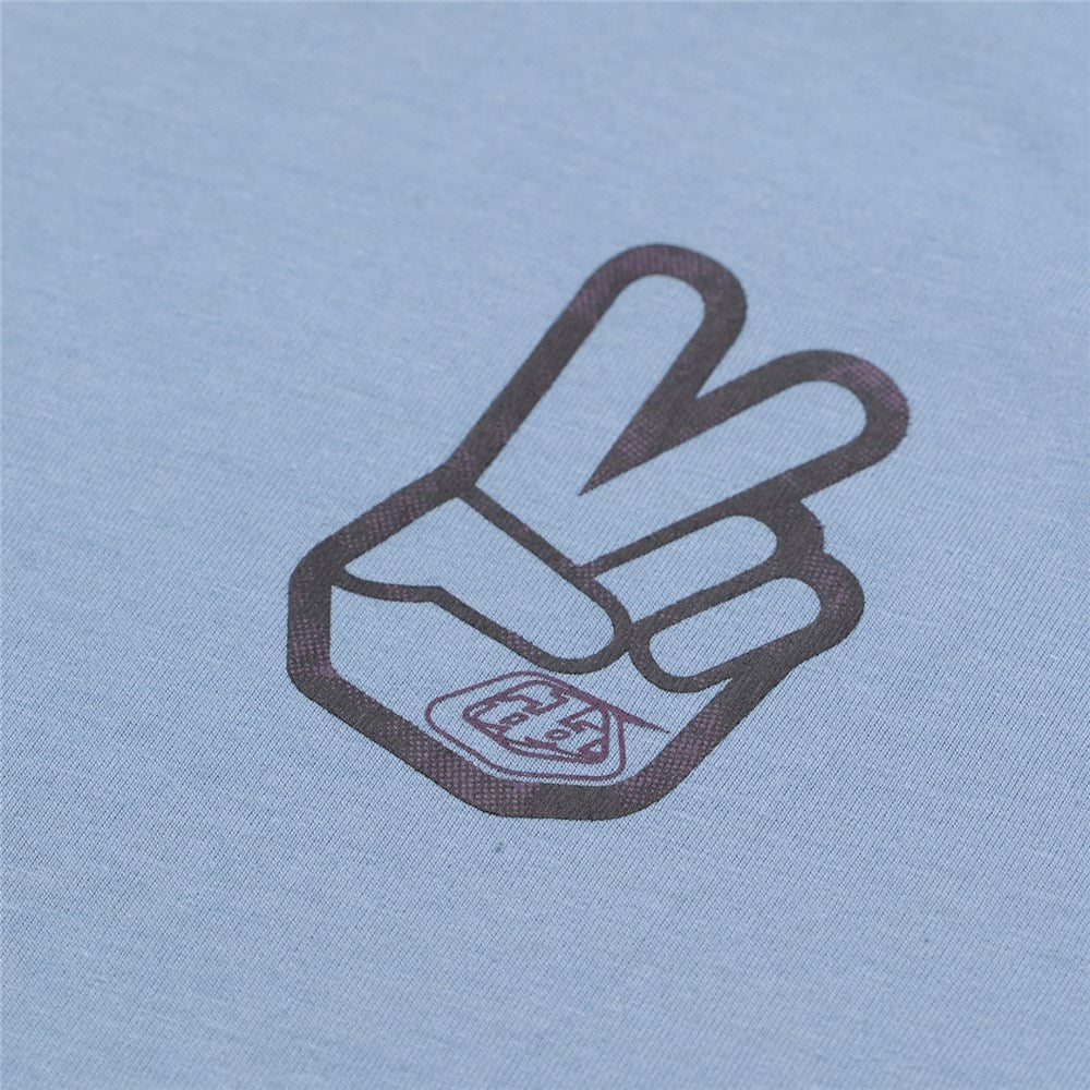 Troy Lee Designs SHORT SLEEVE TEE PEACE OUT SMOKE BLUE PRINT FOCUSED