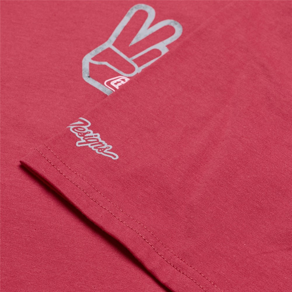 Troy Lee Designs SHORT SLEEVE TEE PEACE OUT FUCHSIA SLEEVE DETAIL