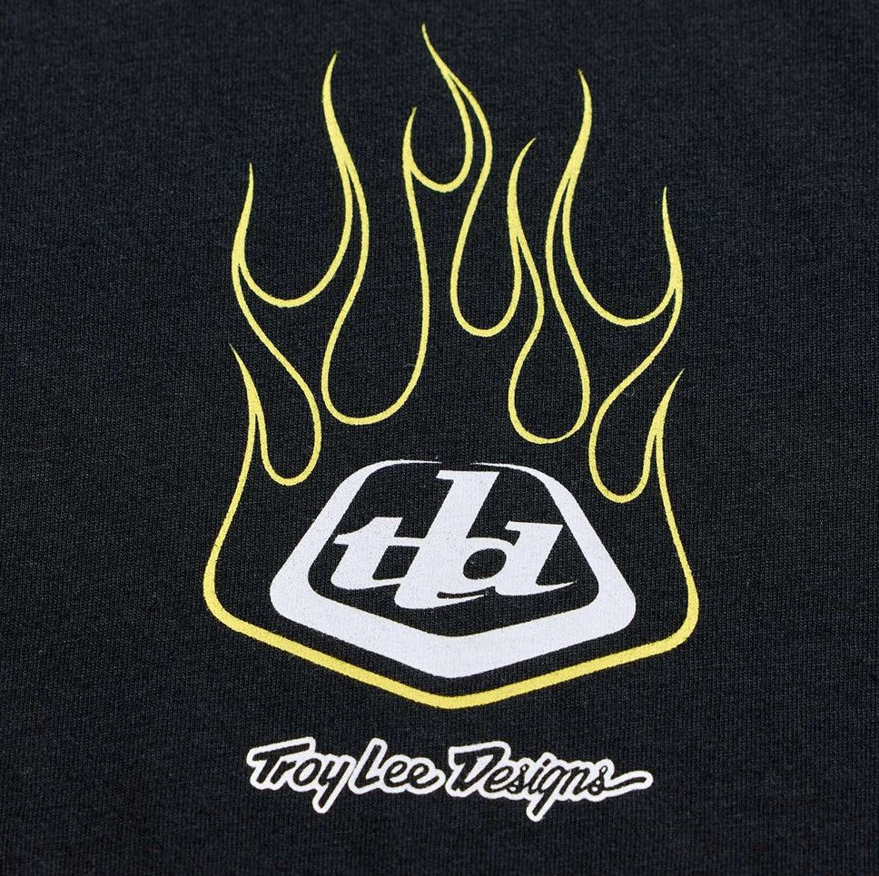 Troy Lee Designs Short Sleeve Tee Flame2 Black DETAILS