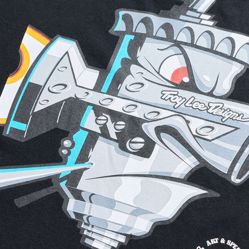 Troy Lee Designs Short Sleeve Tee Carb Club Black DETAILS