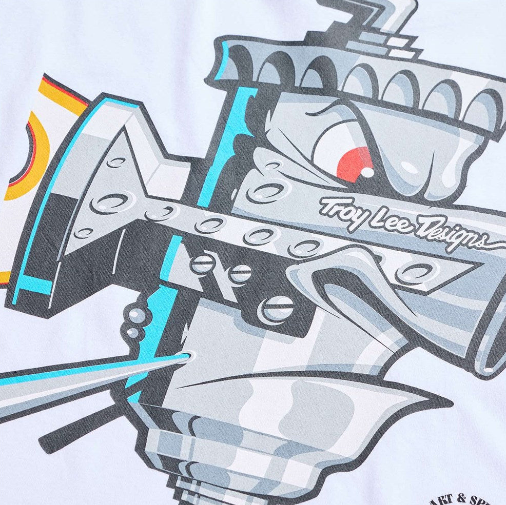 Troy Lee Designs Short Sleeve Tee Carb Club White DETAILS