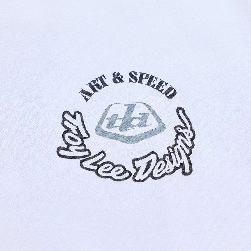 Troy Lee Designs Short Sleeve Tee Carb Club White DETAILS