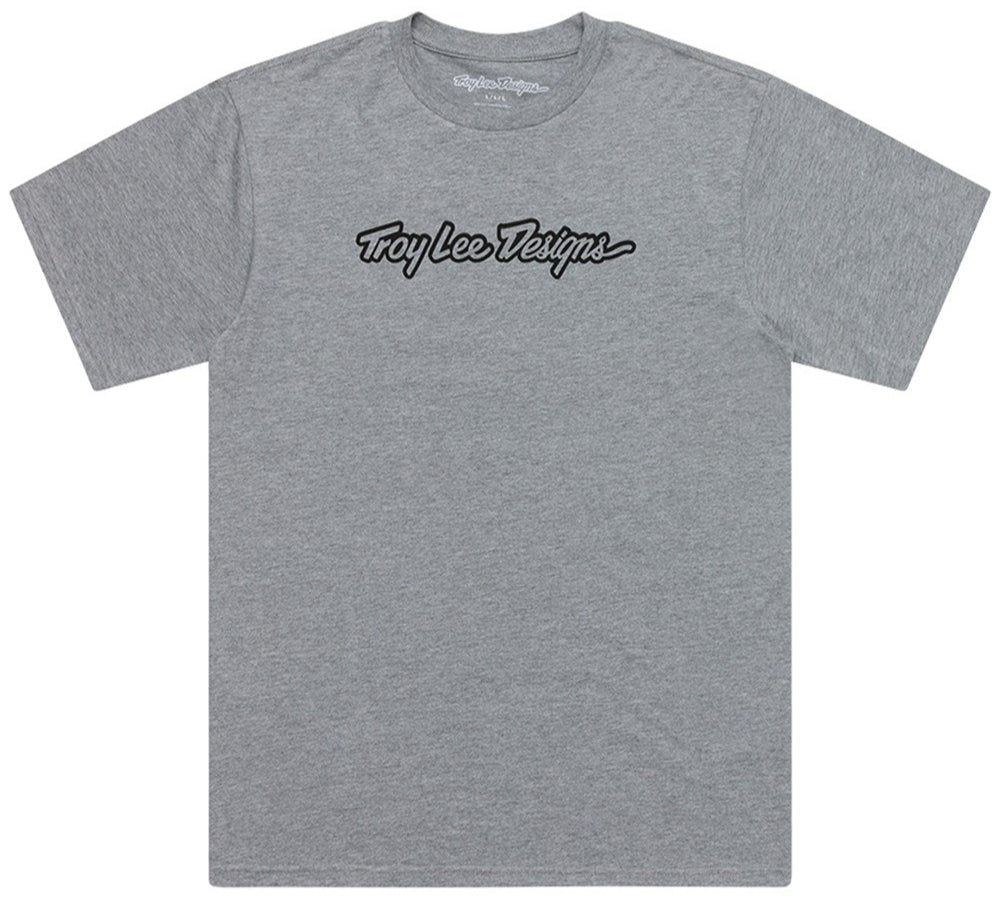 Troy Lee Designs SHORT SLEEVE TEE SIGNATURE GRAY HEATHER FRONT