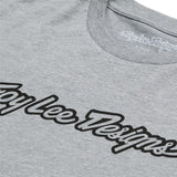Troy Lee Designs SHORT SLEEVE TEE SIGNATURE GRAY HEATHER FRONT DETAILS