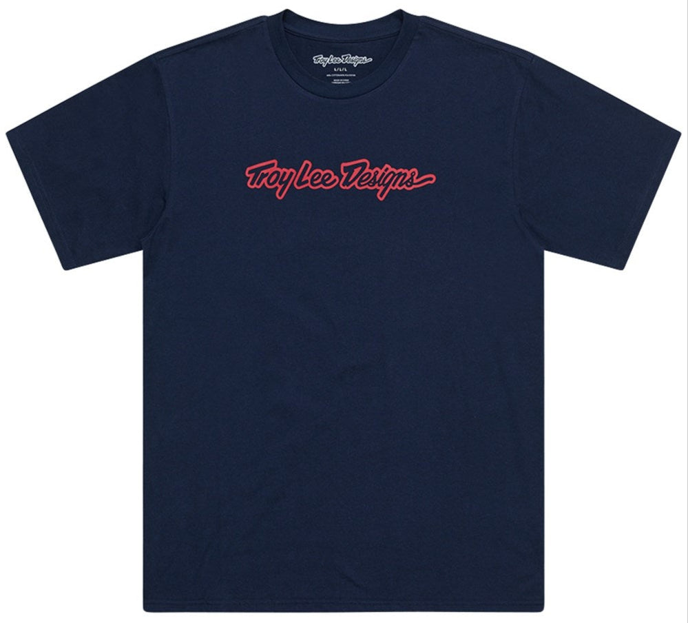Troy Lee Designs SHORT SLEEVE TEE SIGNATURE NAVY FRONT