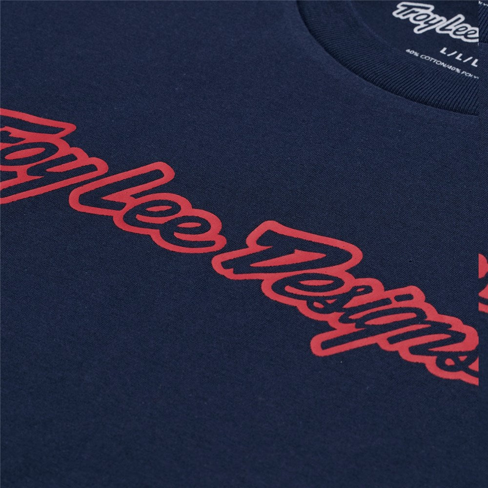 Troy Lee Designs SHORT SLEEVE TEE SIGNATURE NAVY PRINT FOCUSED