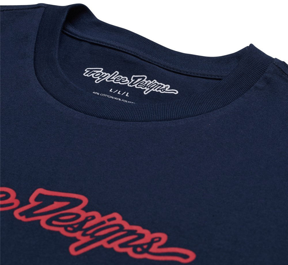Troy Lee Designs SHORT SLEEVE TEE SIGNATURE NAVY DETAILS
