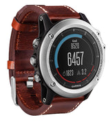 Garmin Fenix 3 Multisport GPS/GLONASS Watch with Premium Leather Band and Sapphire Dome