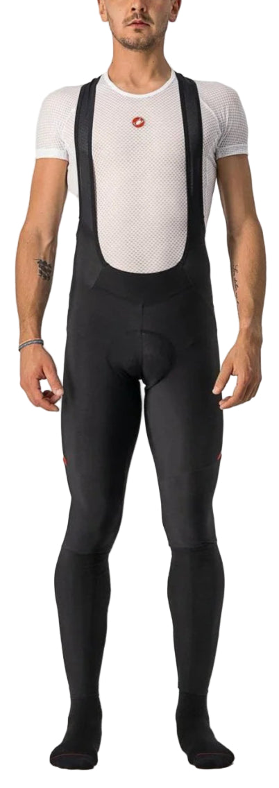 CASTELLI VELOCISSIMO BIBTIGHT BLACK/RED REFLEX FRONT FACING MODEL