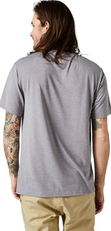 Fox RWT FLAG Short Sleeve TECH TEE Heather Graphite BACK FACING MODEL