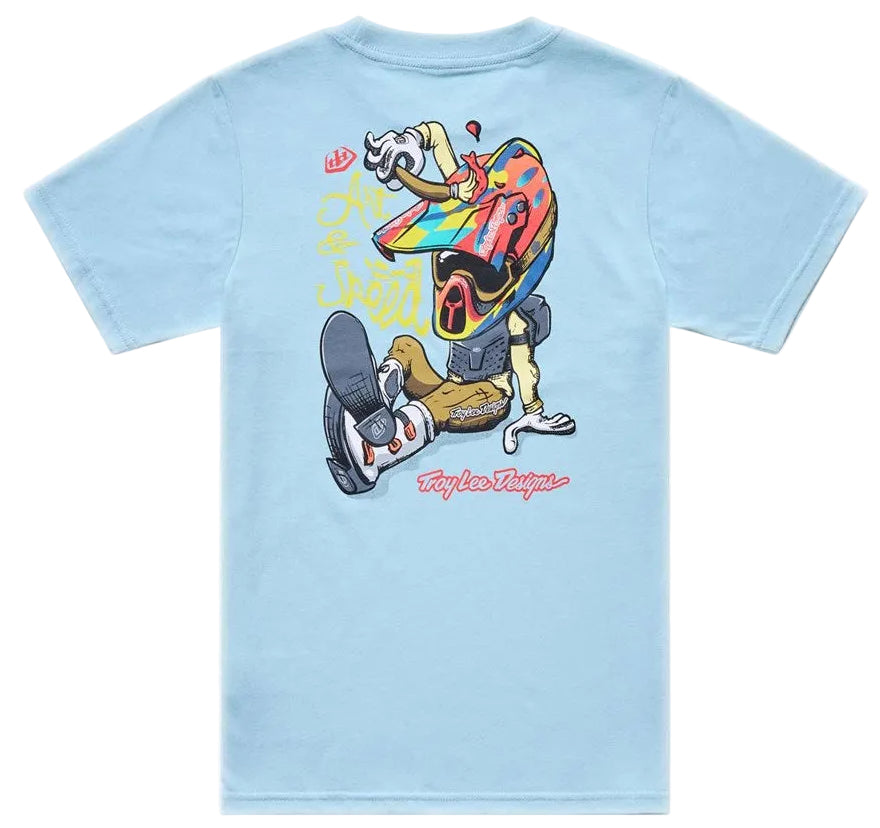 Troy Lee Designs Youth Short Sleeve Tee Heritage Dawn Blue BACK