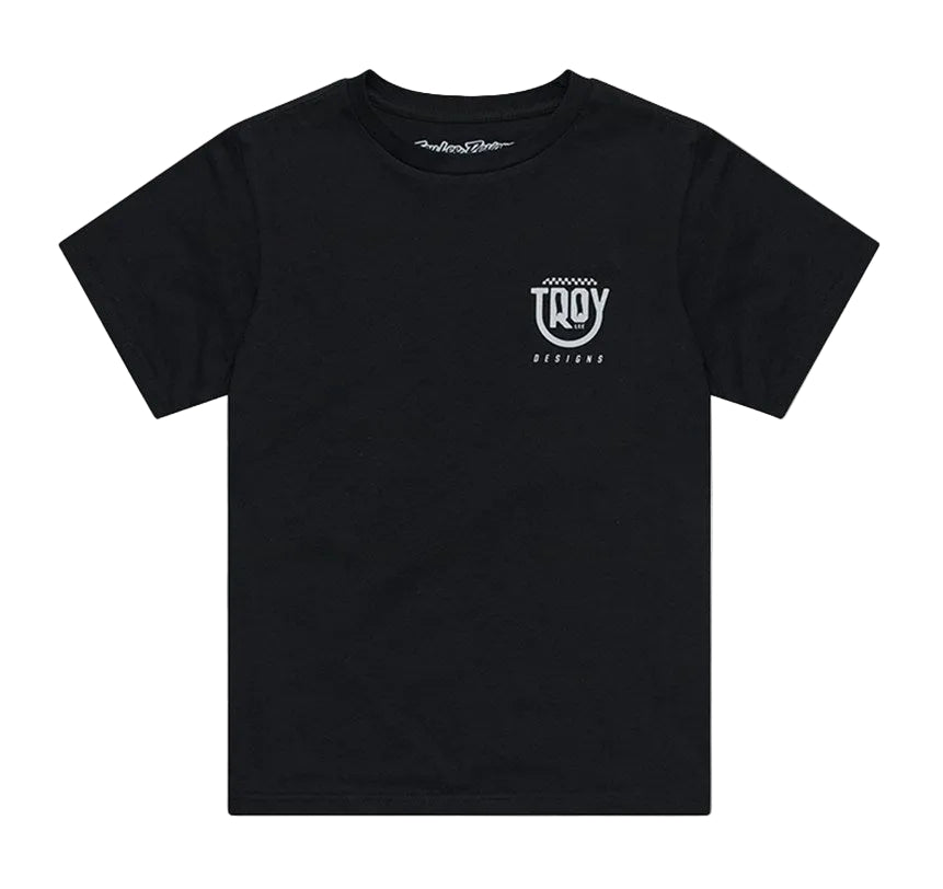 Troy Lee Designs YOUTH SHORT SLEEVE TEE SMILEY BLACK FRONT 