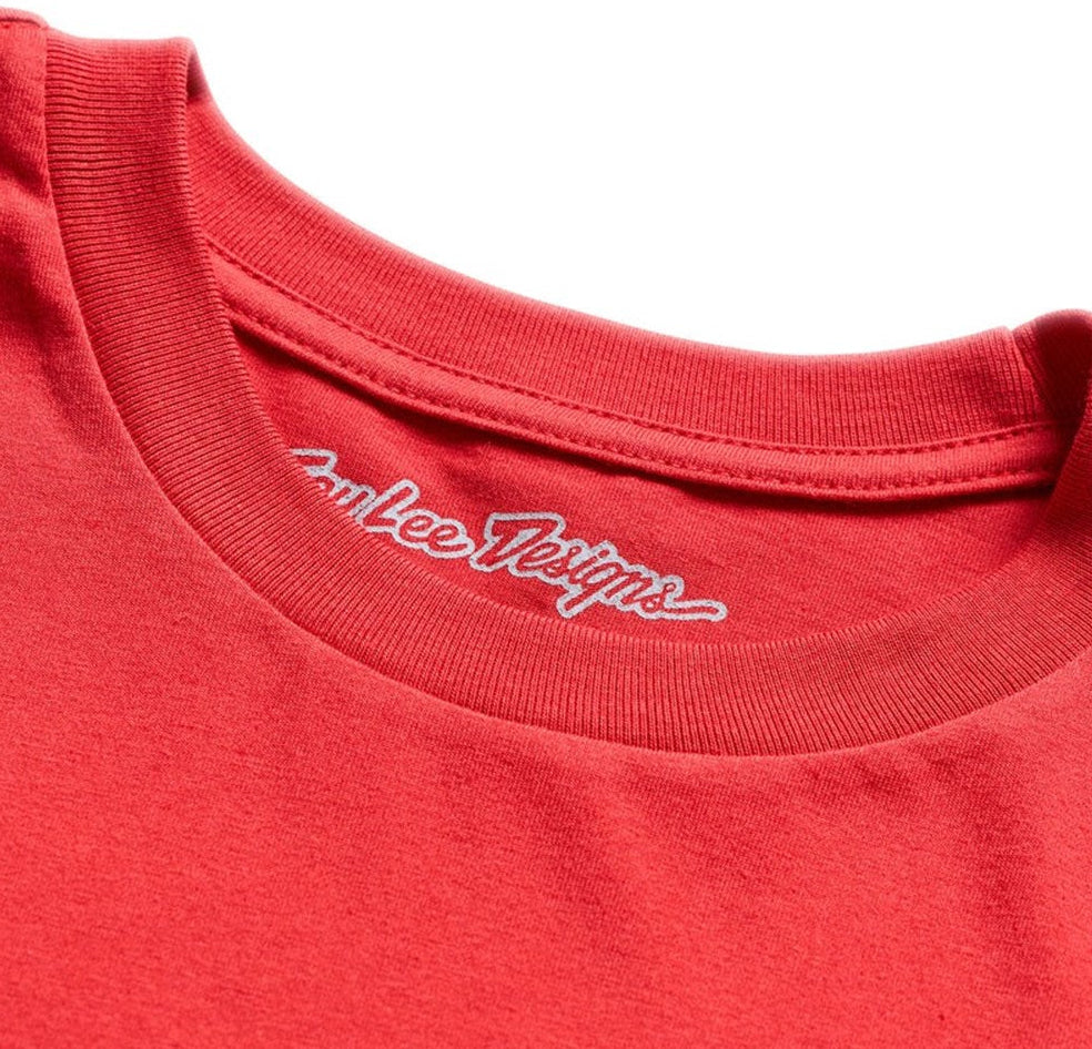 Troy Lee Designs Youth Short Sleeve Tee Signature Scarlet DETAILS