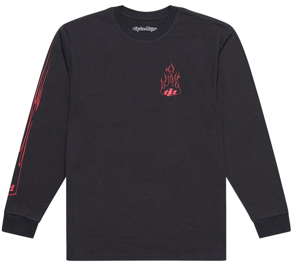 Troy Lee Designs LONG SLEEVE TEE TORCHED CARBON FRONT
