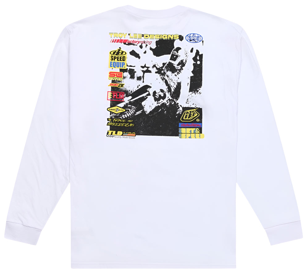 Troy Lee Designs LONG SLEEVE TEE OVERLOAD WHITE BACK
