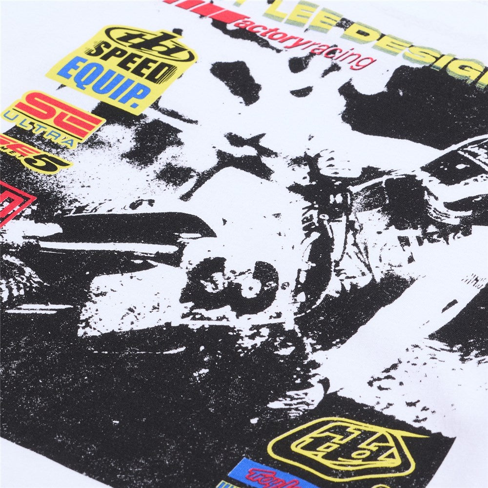 Troy Lee Designs LONG SLEEVE TEE OVERLOAD WHITE PRINT