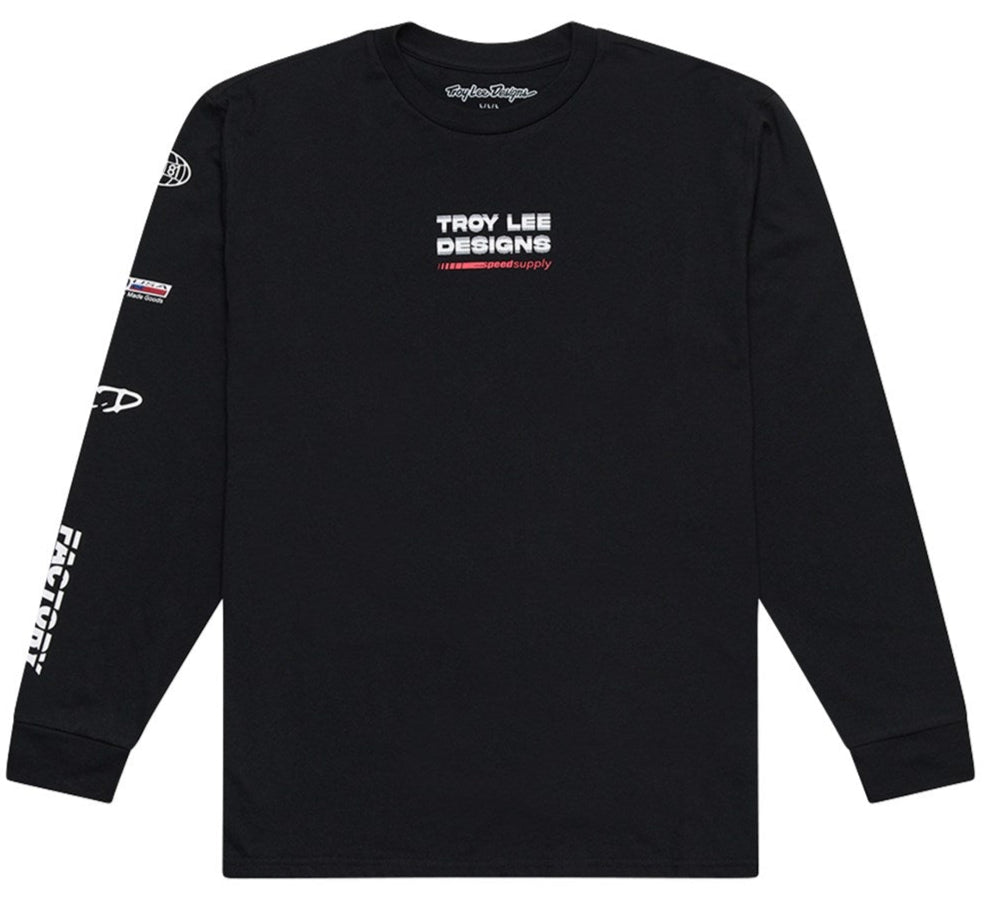 Troy Lee Designs LONG SLEEVE TEE FACTORY BLACK FRONT