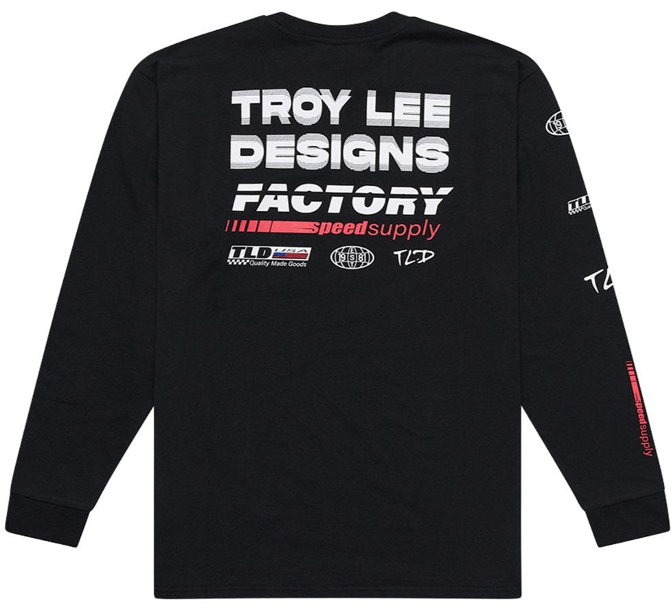 Troy Lee Designs LONG SLEEVE TEE FACTORY BLACK BACK
