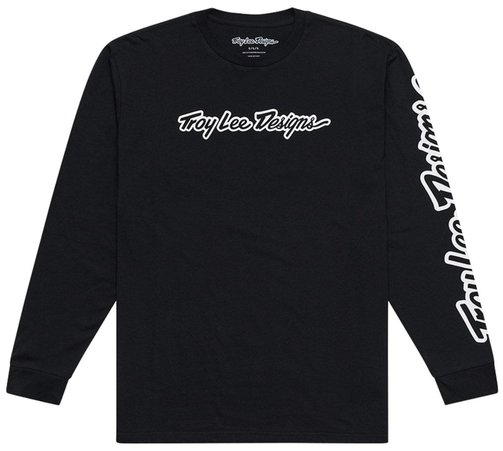 Troy Lee Designs LONG SLEEVE TEE SIGNATURE BLACK FRONT