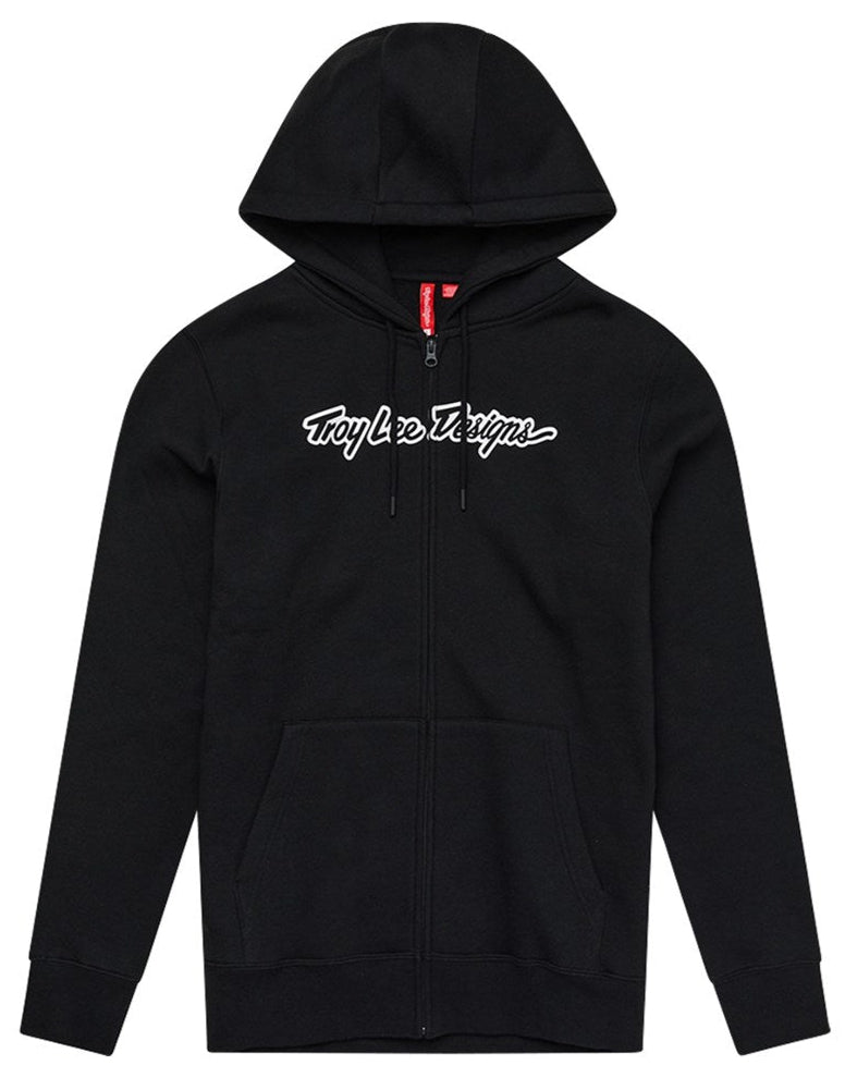 Troy Lee Designs ZIP UP HOODIE SIGNATURE BLACK FRONT